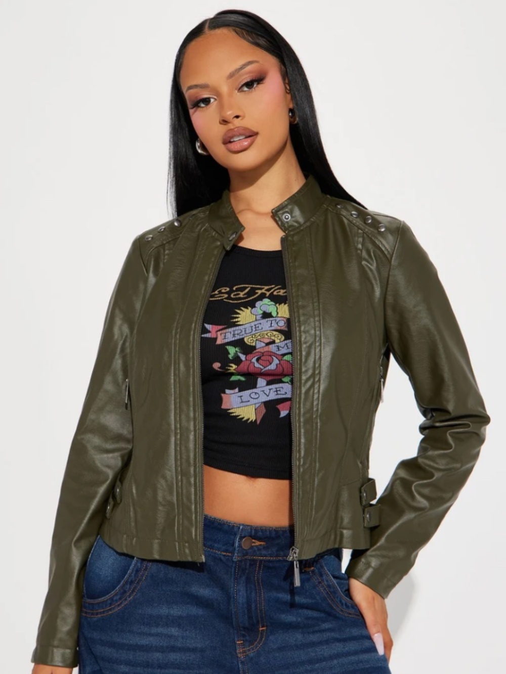 Olive Green Leather Jacket